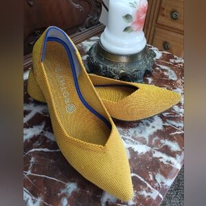 Rothy's Mustard Pointed Toe Flats Size 10